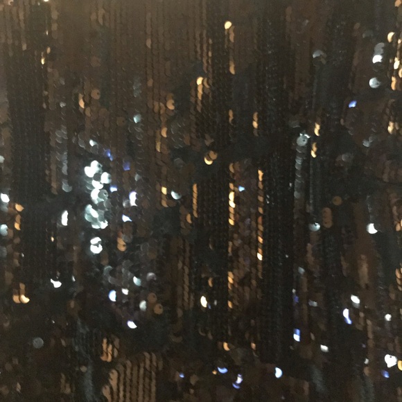 Forever 21 Black Velvet Sequin Mini Dress SZ L - Picture 3 of 7